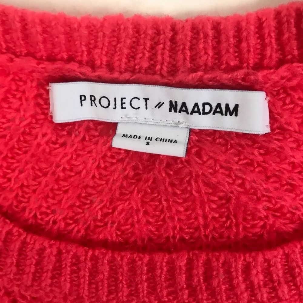 Project Naadam Open Knit Tied Bell Sleeve sweater
